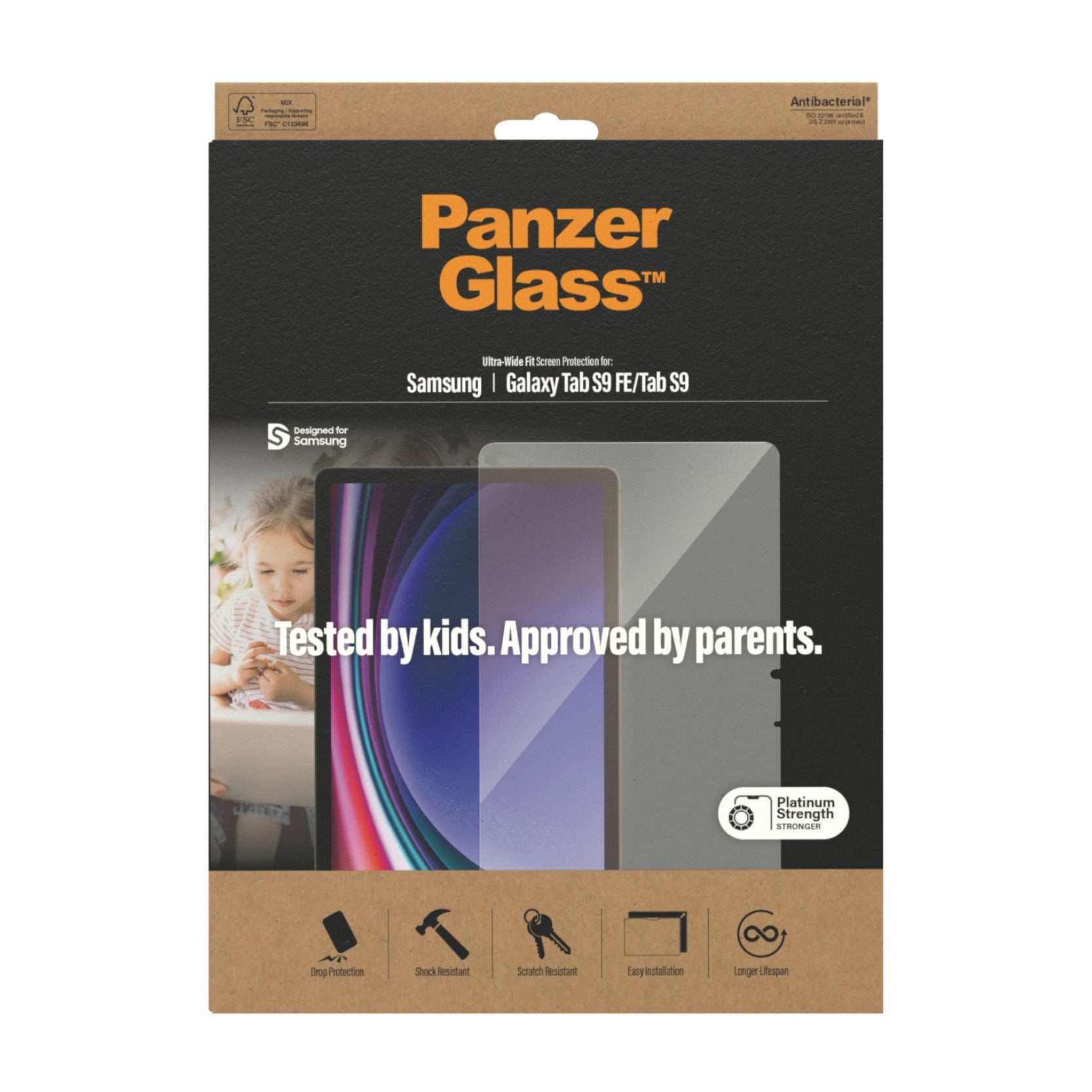 PanzerGlass®️ Skærmbeskyttelse Samsung Galaxy Tab S9 FE | S9 | Ultra-Wide Fit